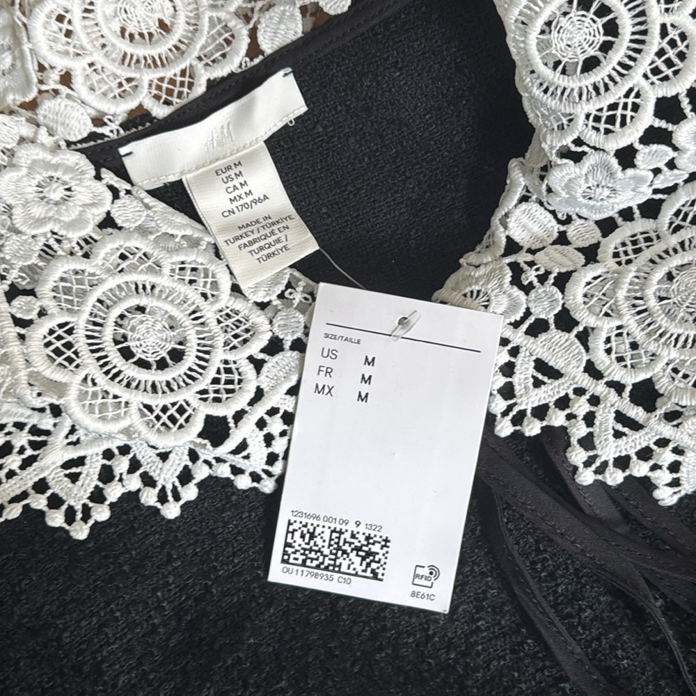 NEW Boucle Dress w/ Lace & Tie Collar - Picture 8 of 8